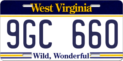 WV license plate 9GC660