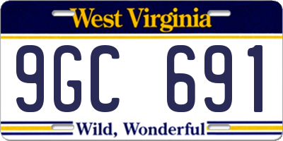 WV license plate 9GC691