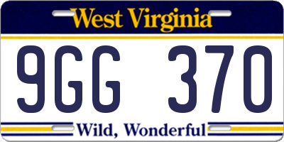 WV license plate 9GG370