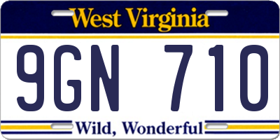 WV license plate 9GN710