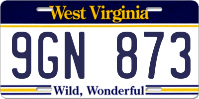 WV license plate 9GN873