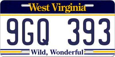 WV license plate 9GQ393