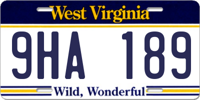 WV license plate 9HA189
