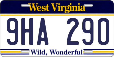 WV license plate 9HA290