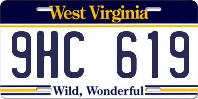 WV license plate 9HC619