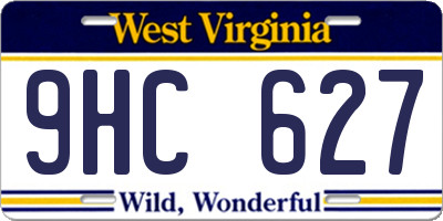 WV license plate 9HC627