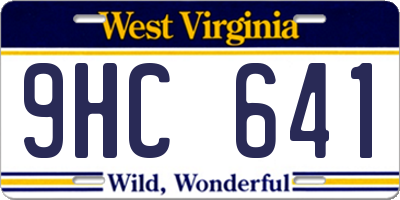 WV license plate 9HC641