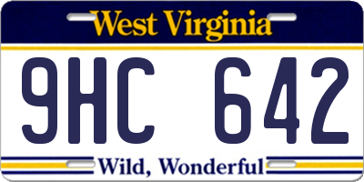 WV license plate 9HC642