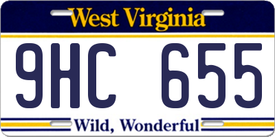 WV license plate 9HC655