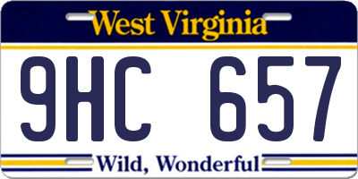 WV license plate 9HC657