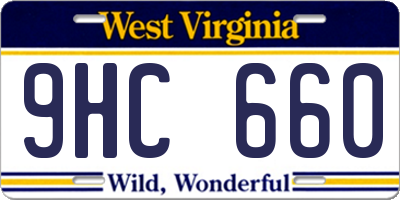 WV license plate 9HC660