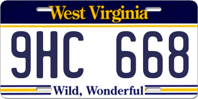 WV license plate 9HC668