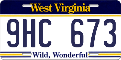 WV license plate 9HC673