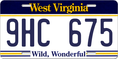 WV license plate 9HC675