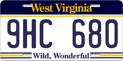 WV license plate 9HC680