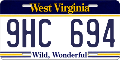 WV license plate 9HC694