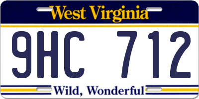 WV license plate 9HC712
