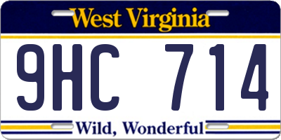 WV license plate 9HC714
