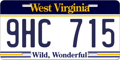 WV license plate 9HC715