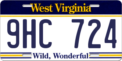 WV license plate 9HC724