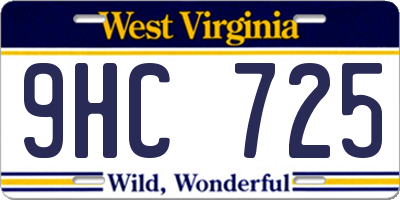 WV license plate 9HC725