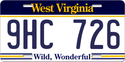 WV license plate 9HC726