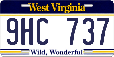WV license plate 9HC737