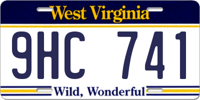 WV license plate 9HC741