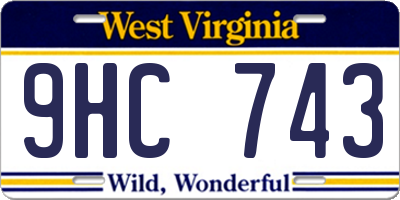 WV license plate 9HC743