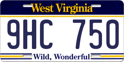 WV license plate 9HC750