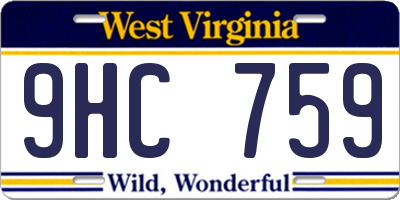 WV license plate 9HC759