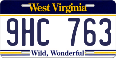 WV license plate 9HC763