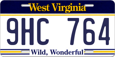 WV license plate 9HC764
