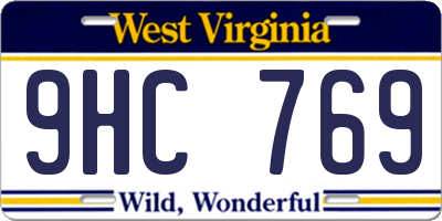 WV license plate 9HC769