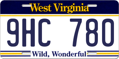 WV license plate 9HC780