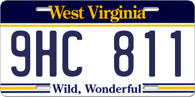 WV license plate 9HC811