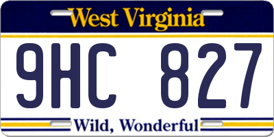 WV license plate 9HC827