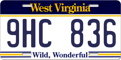 WV license plate 9HC836