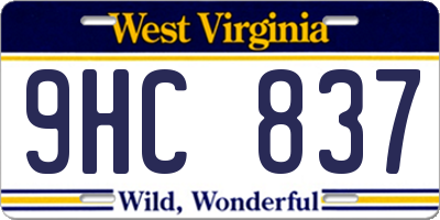 WV license plate 9HC837