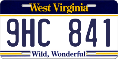 WV license plate 9HC841