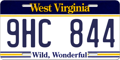 WV license plate 9HC844