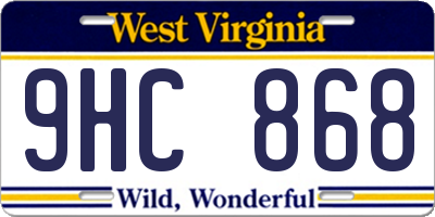 WV license plate 9HC868