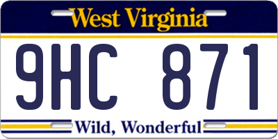 WV license plate 9HC871