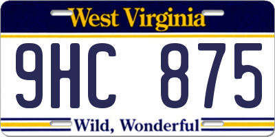 WV license plate 9HC875