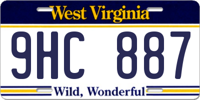 WV license plate 9HC887