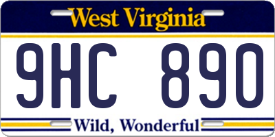 WV license plate 9HC890