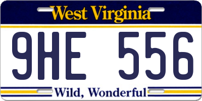 WV license plate 9HE556