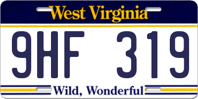 WV license plate 9HF319