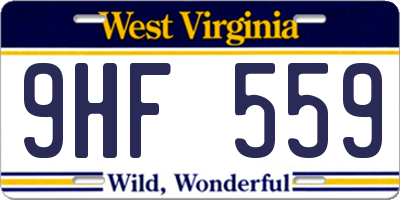 WV license plate 9HF559