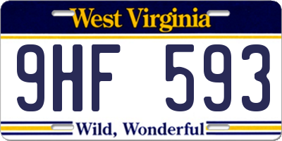 WV license plate 9HF593